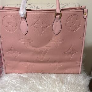 Large Light Pink Embossed Tote